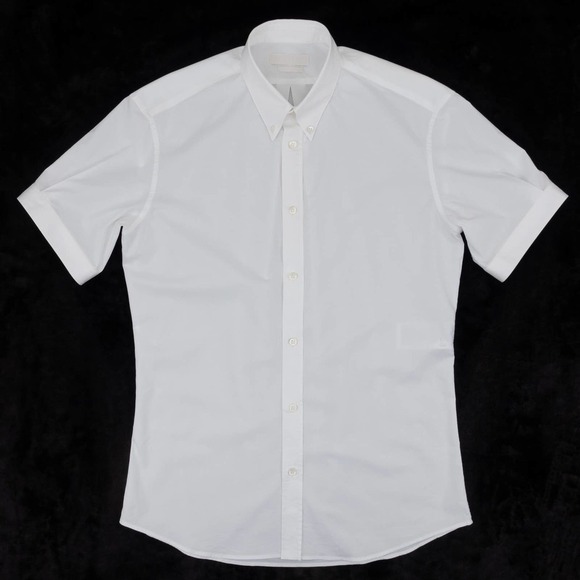 Alexander McQueen Button-Down Shirt Short-Sleeve Men's 48 (Medium) White - Picture 1 of 8